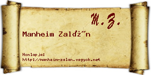 Manheim Zalán névjegykártya